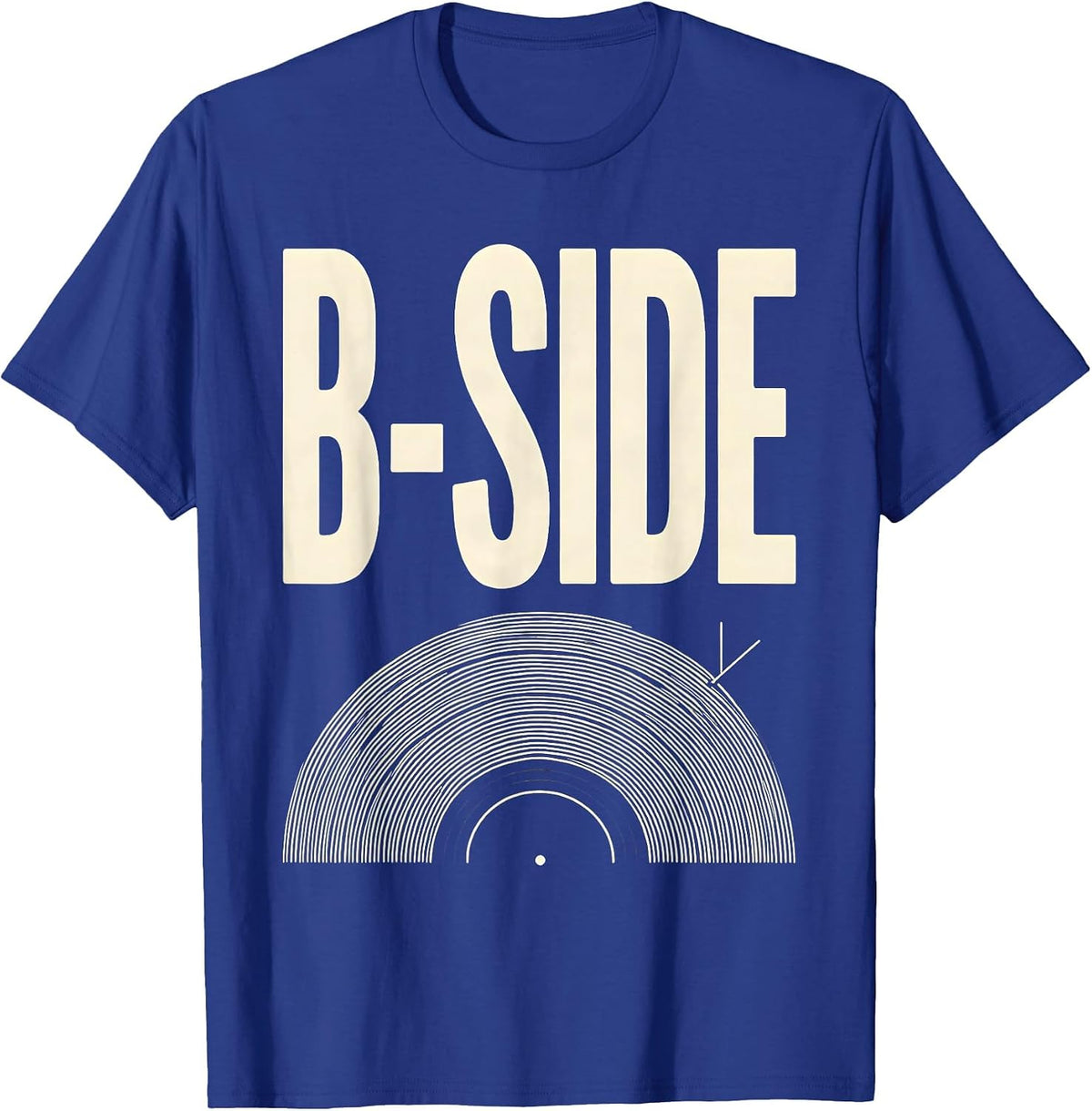 B-Side Retro DJ Vinyl Turntable Music Lover T-Shirt - Royal Blue