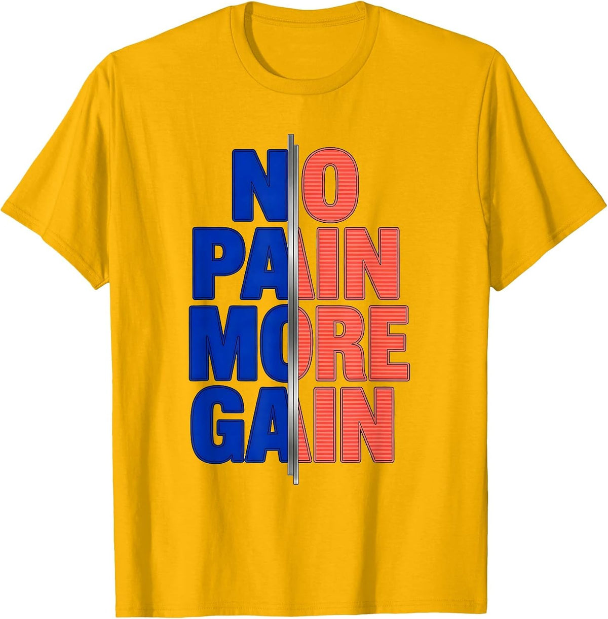 No Pain More Gain Physical Therapy Design T-Shirt - Golden Yellow