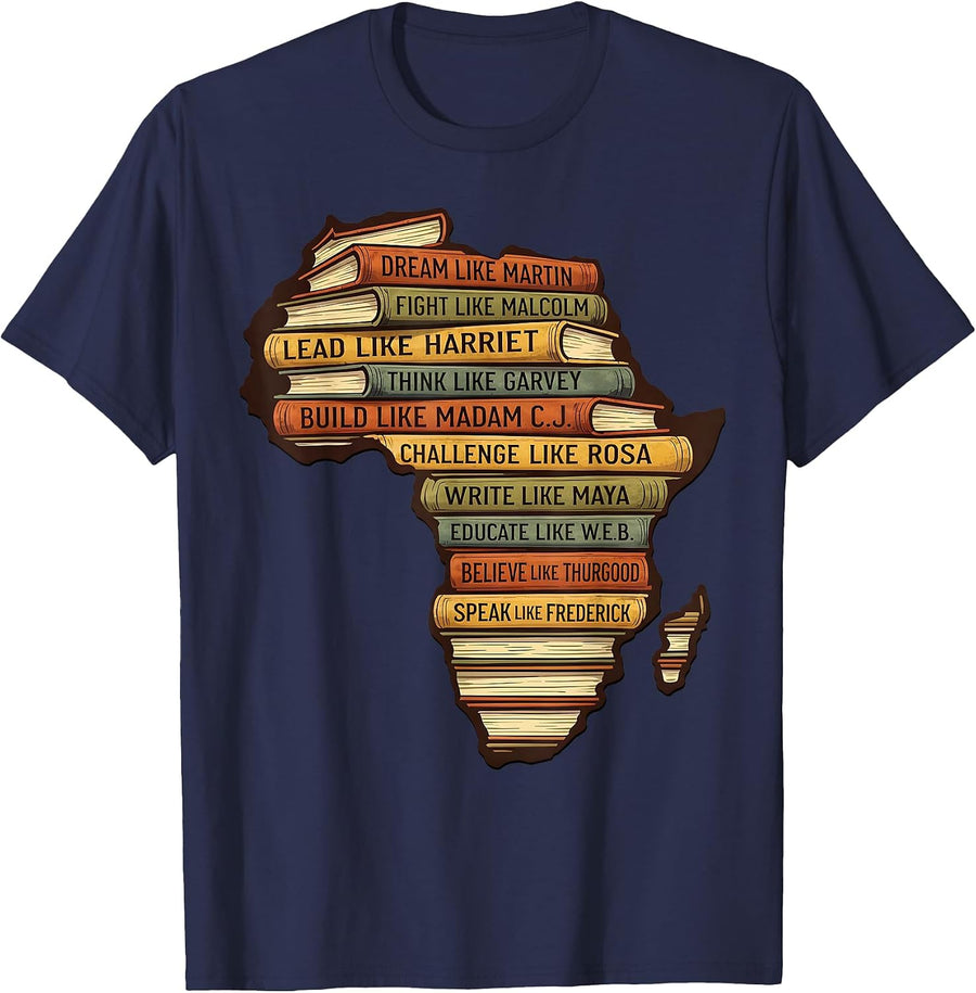 Black History Month African American History Inspirational T-Shirt - Navy Blue