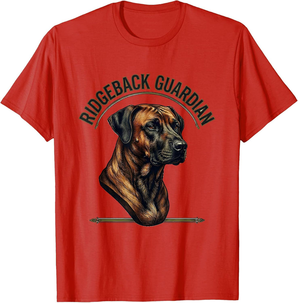 Men's Ridgeback Guardian Vintage Rhodesian Ridgeback Dog Lover T-Shirt - Red