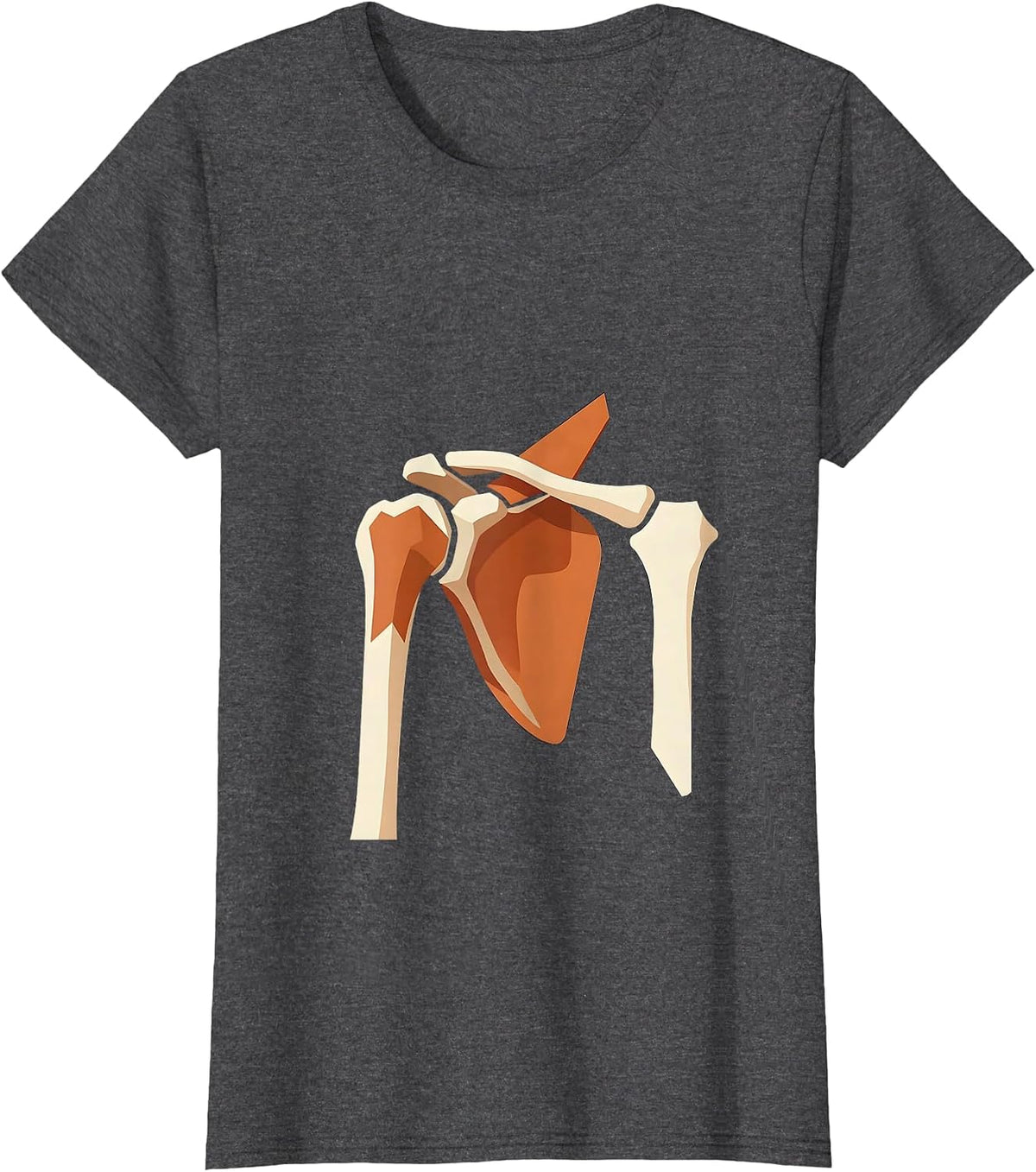 Women's Anatomical Shoulder Muscle Layers Physical Therapy T-Shirt - Dark Heather Grey