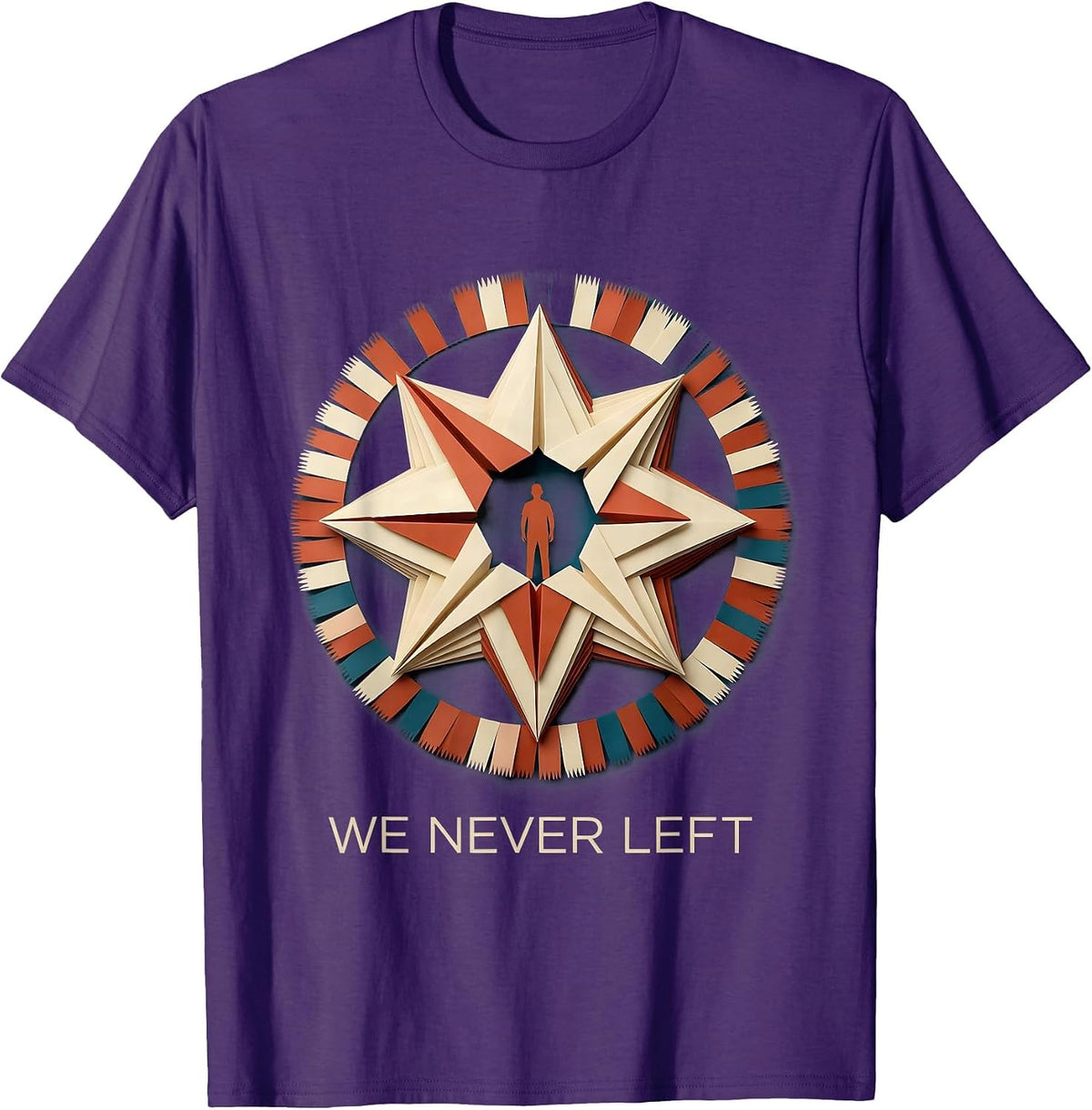 We Never Left Native American Heritage Pride Awareness T-Shirt - Purple