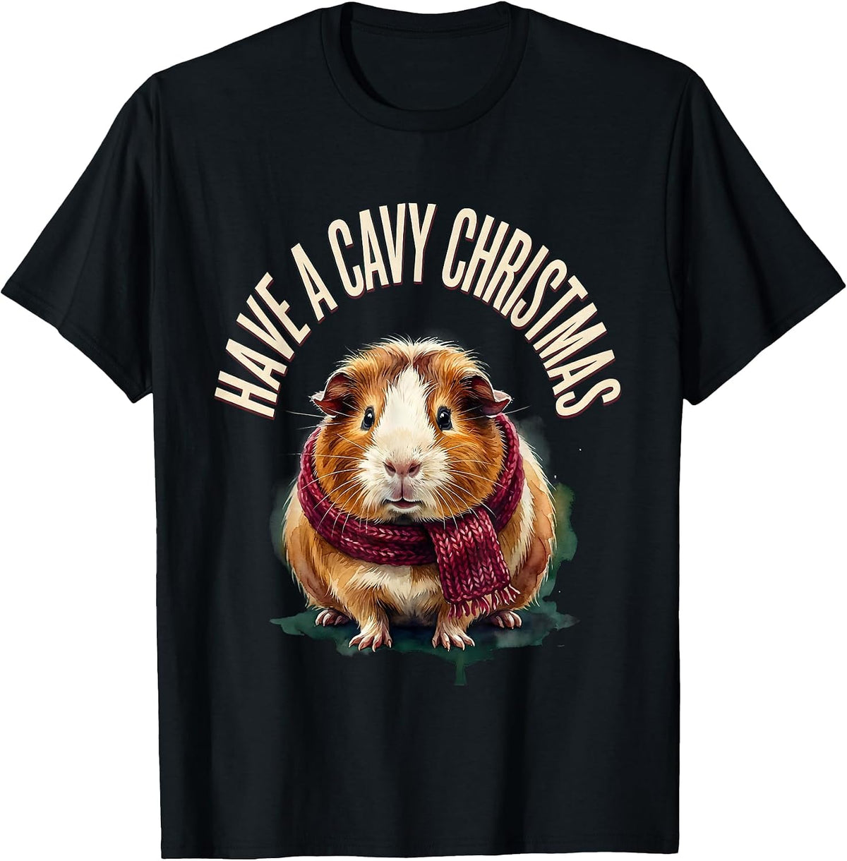 Men's Have A Cavy Christmas Funny Guinea Pig Pet Lover Holiday T-Shirt - Black