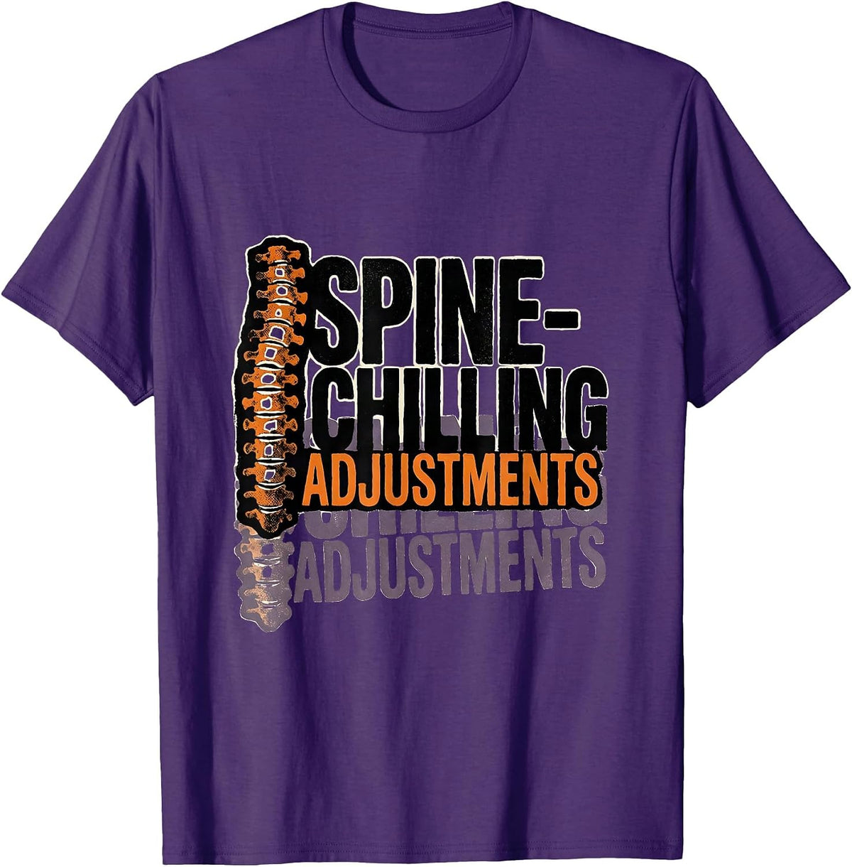 Men's Spine-Chilling Adjustments Funny Chiropractic Halloween T-Shirt - Purple