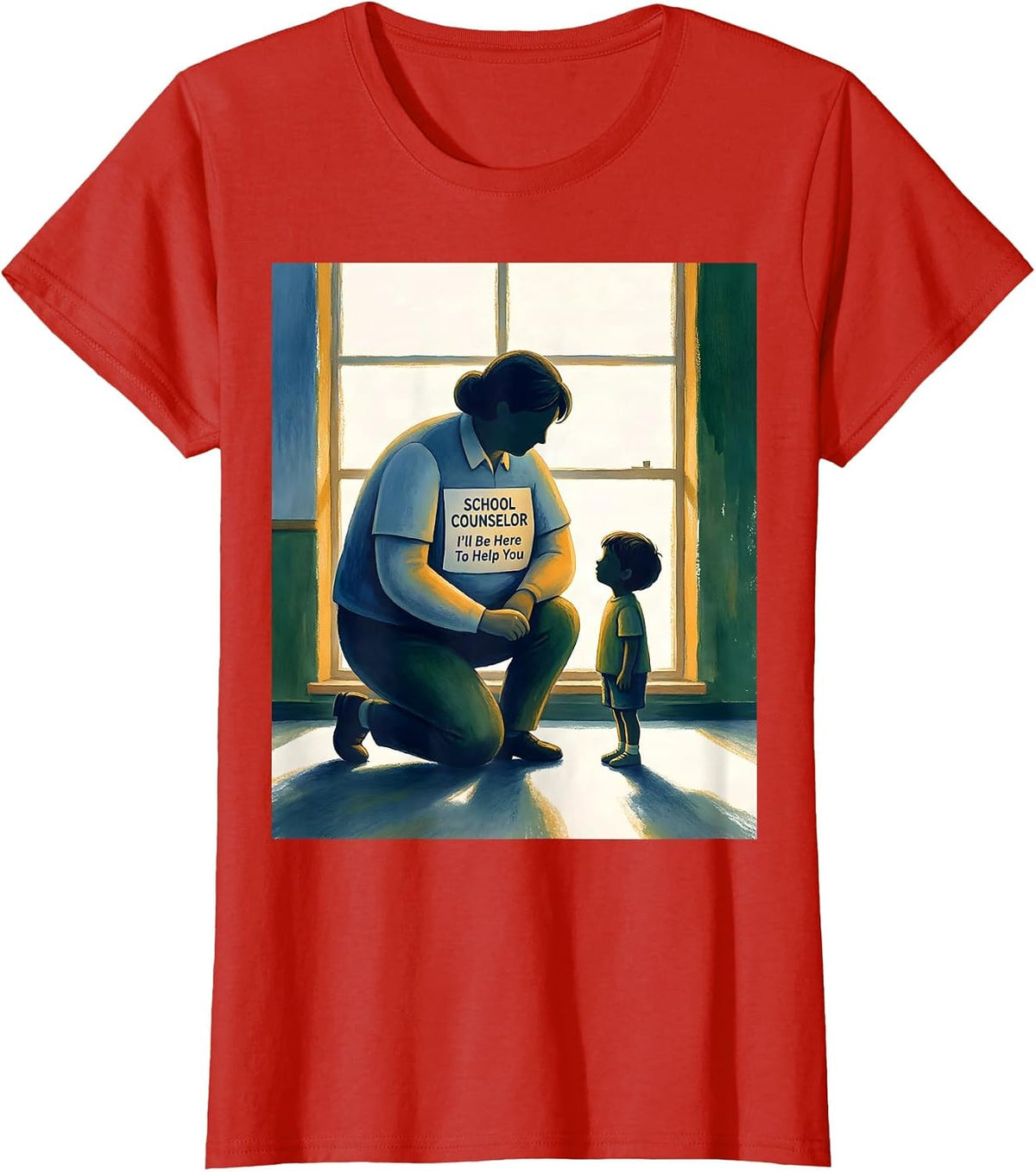 Women's School Counselor I’ll Be Here To Help You Funny T-Shirt - Red