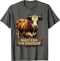 Built for the Pasture Cow Graphic Design T-Shirt - Asphalt Grey