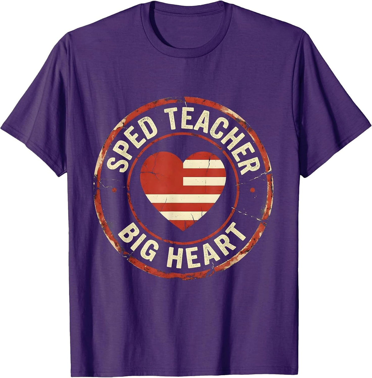Sped Teacher Big Heart Special Education Design T-Shirt - Purple