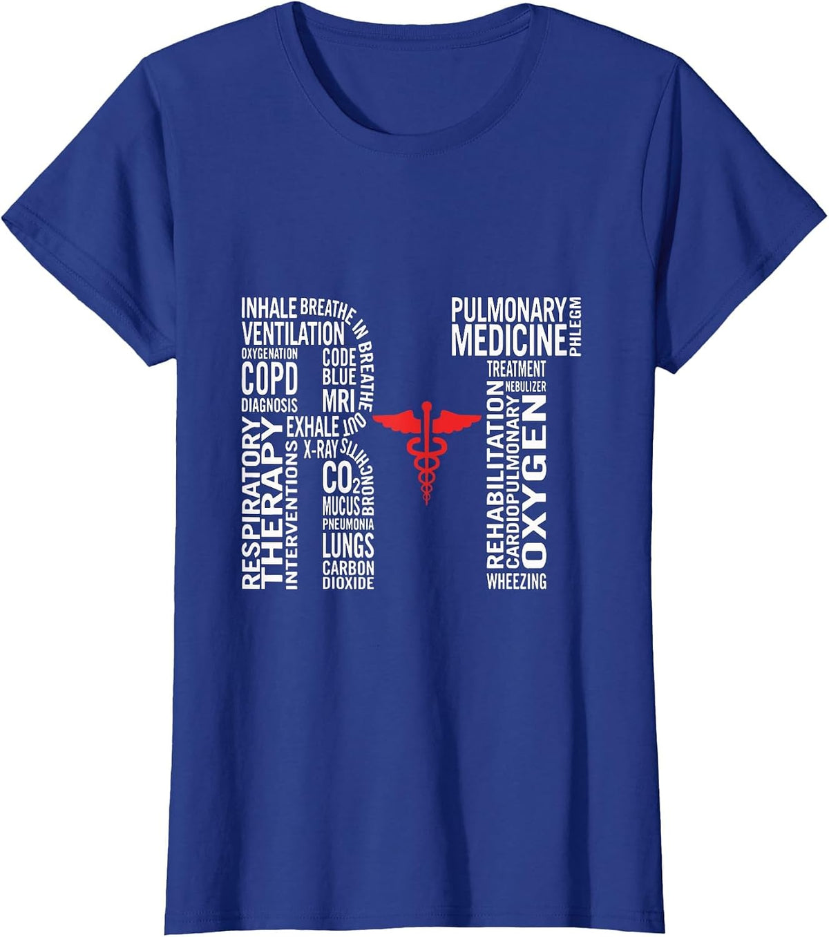 Respiratory Therapeutic Long-Sleeved Shirt T-Shirt - Royal Blue