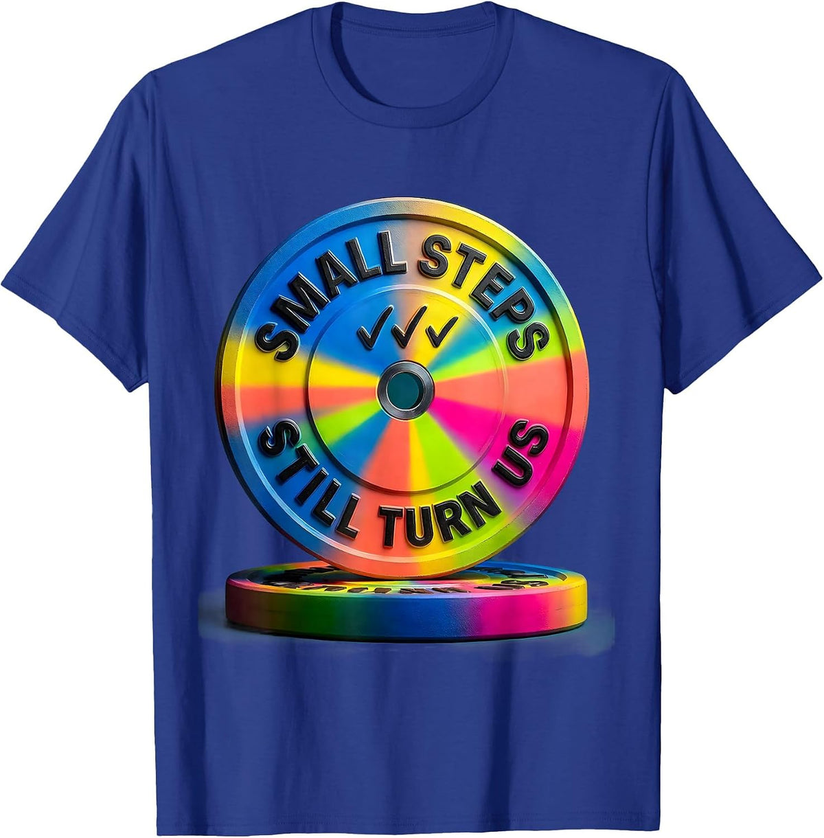 Small Steps Still Turn Us Funny Physical Therapy PT PTA T-Shirt - Royal Blue