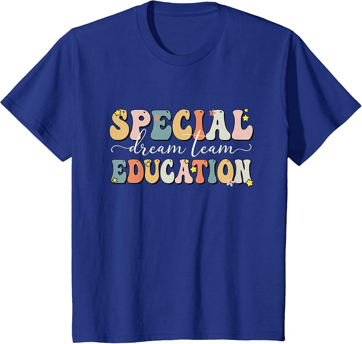 Retro Special Education Squad Groovy Dream Team SPED Teacher T-Shirt - Royal Blue