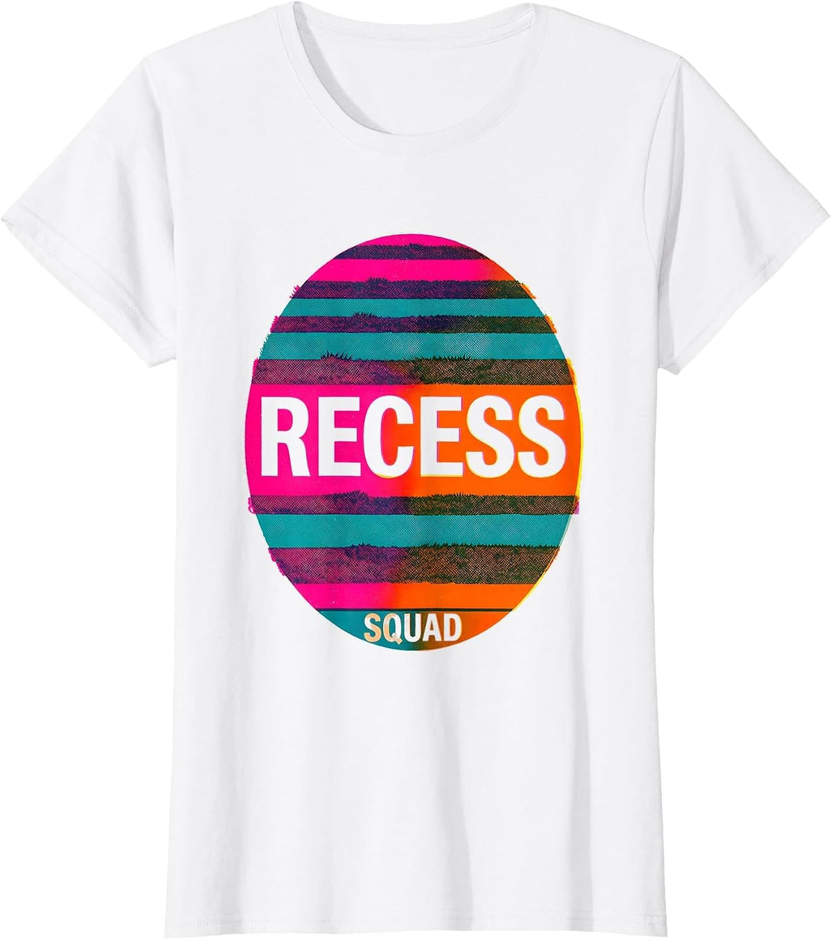 Recess Squad Risograph Back To School Staff Appreciation T-Shirt - White