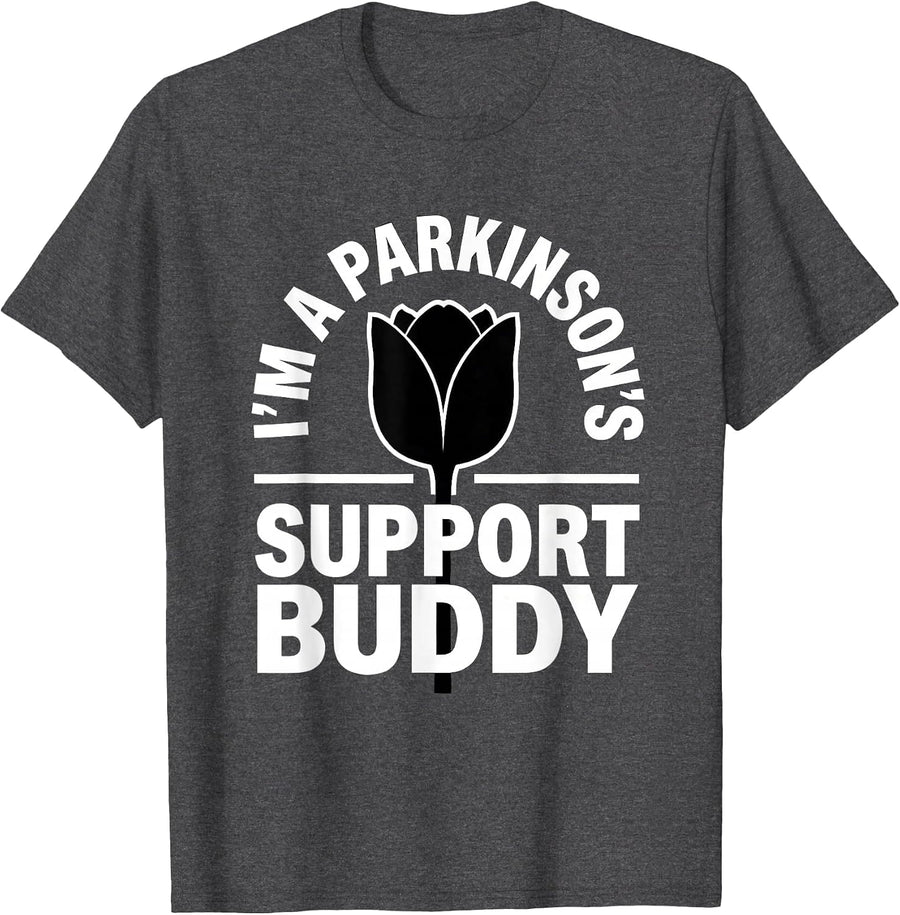 Men's I'm a Parkinson's Support Buddy Awareness Support Squad Gift T-Shirt - Dark Heather Grey