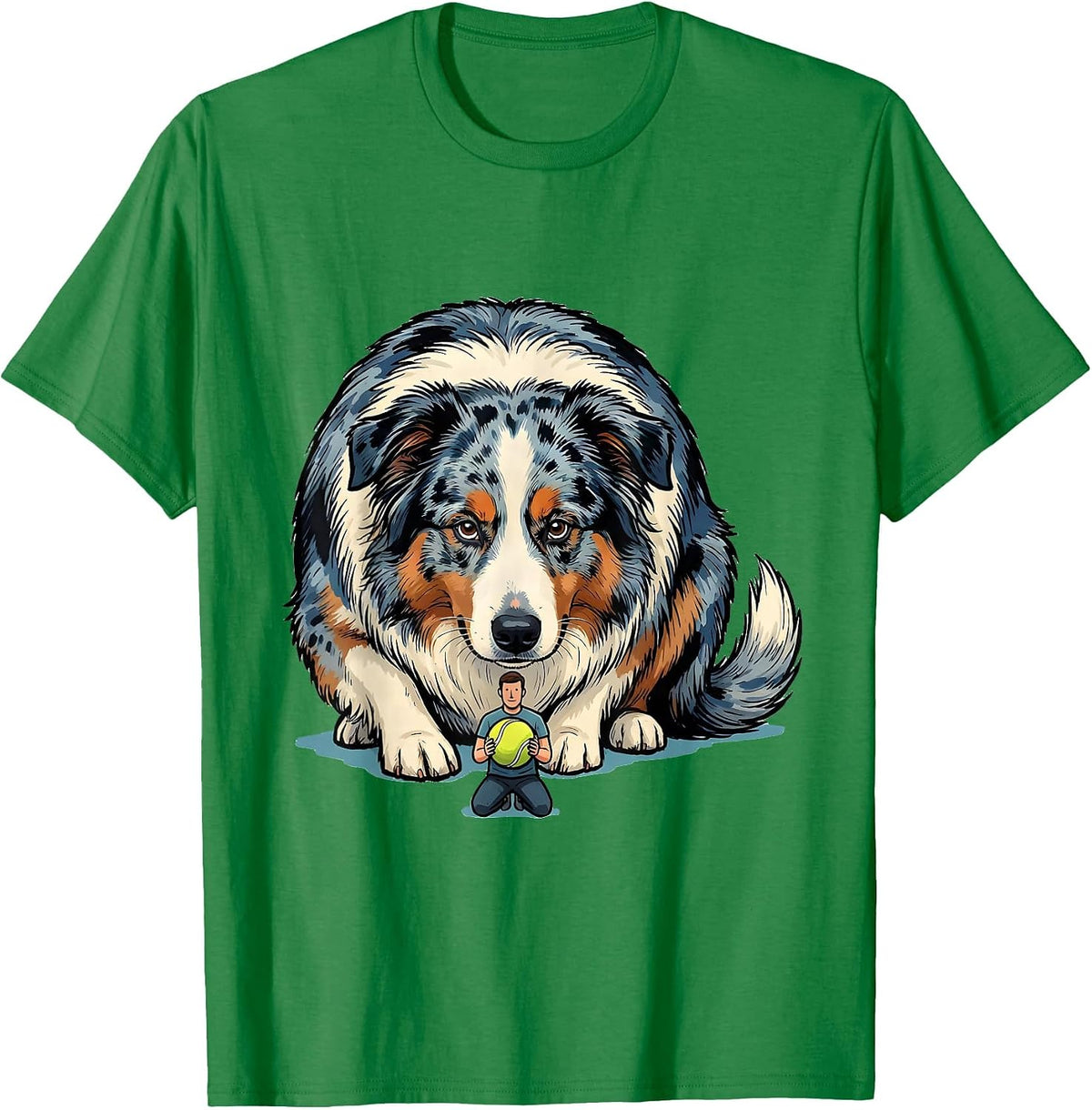 Men's Australian Shepherd Dog Mom Mini Aussie Owner Humor T-Shirt - Kelly Green