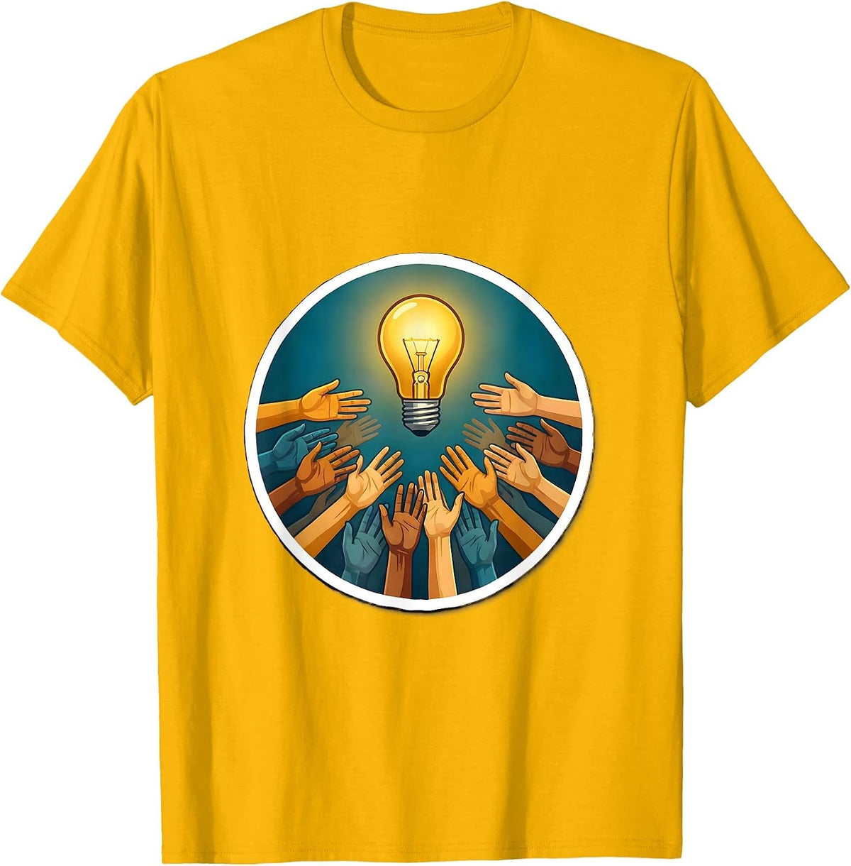 Men's Celebrate Minds of All Kinds Diversity Lightbulb T-Shirt - Golden Yellow