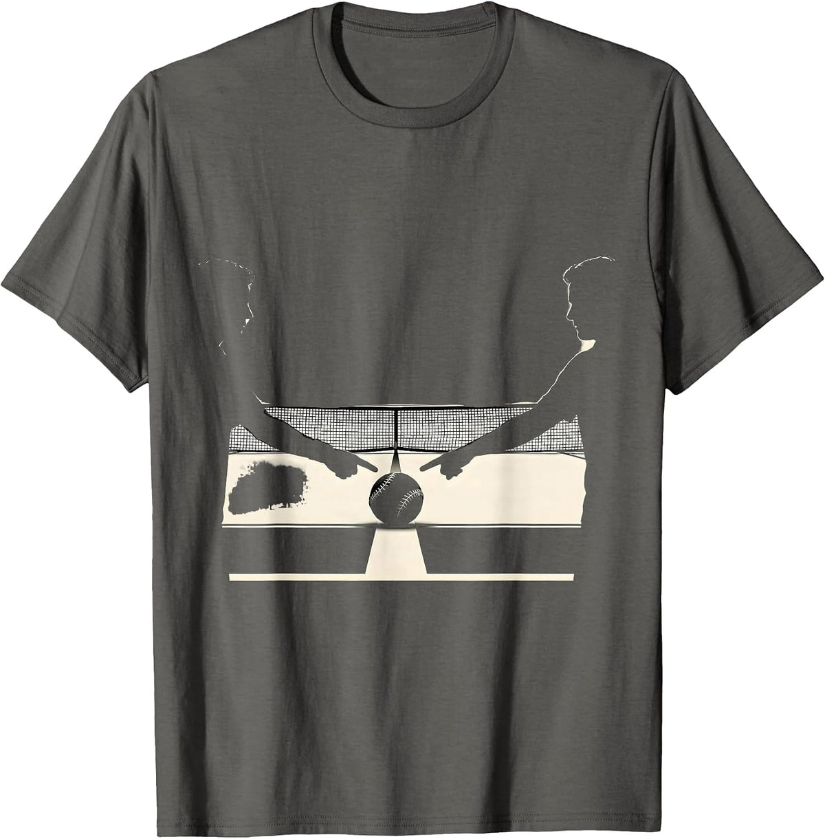 Tennis Player Silhouettes Humor Gift T-Shirt - Asphalt Grey