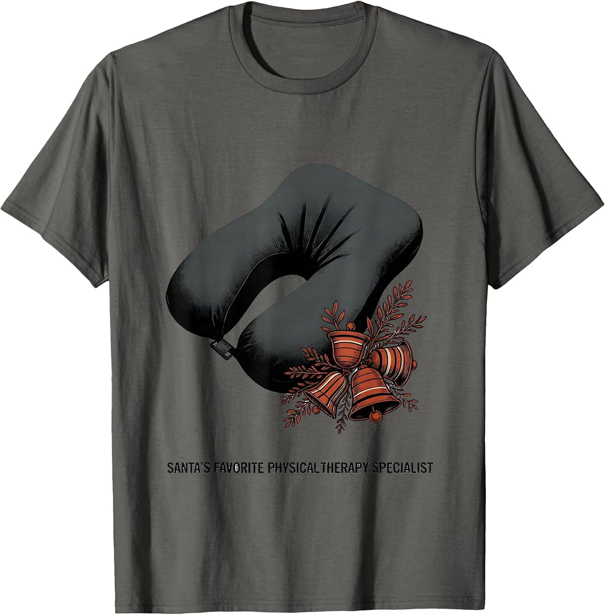 Santa's Favorite Physical Therapy Specialist PT T-Shirt - Asphalt Grey