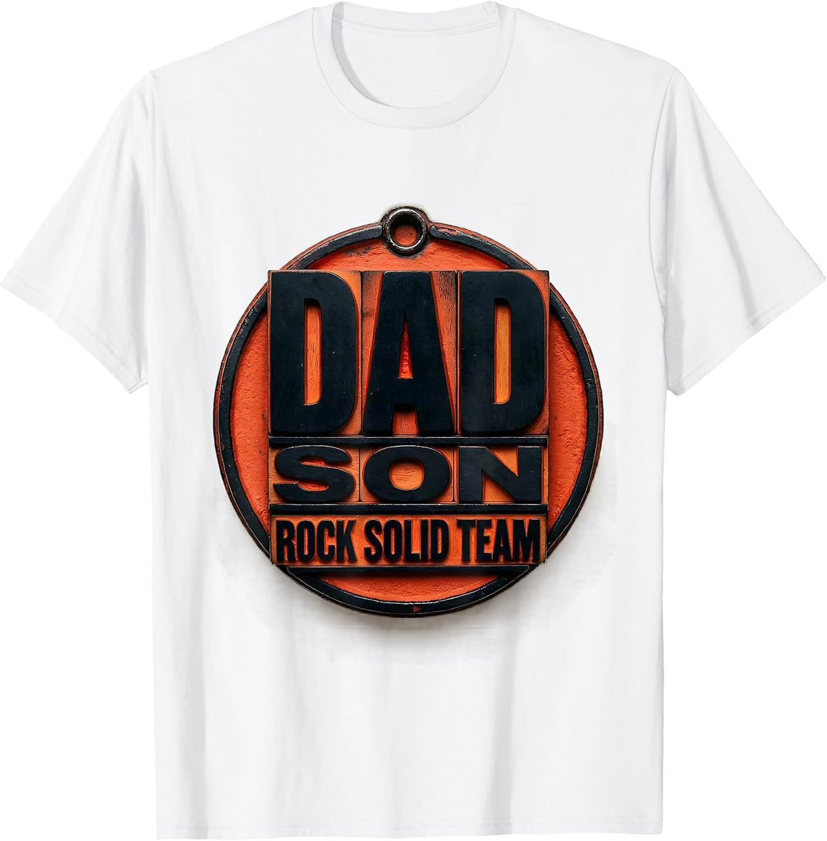 Men's Dad Son Rock Solid Team Family Matching Parent Child Bond T-Shirt - White