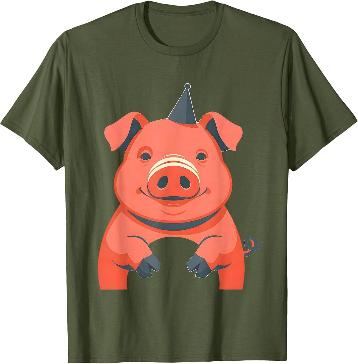 Pig Tummy Funny Halloween Costume Pig Lover Humor T-Shirt - Olive Green