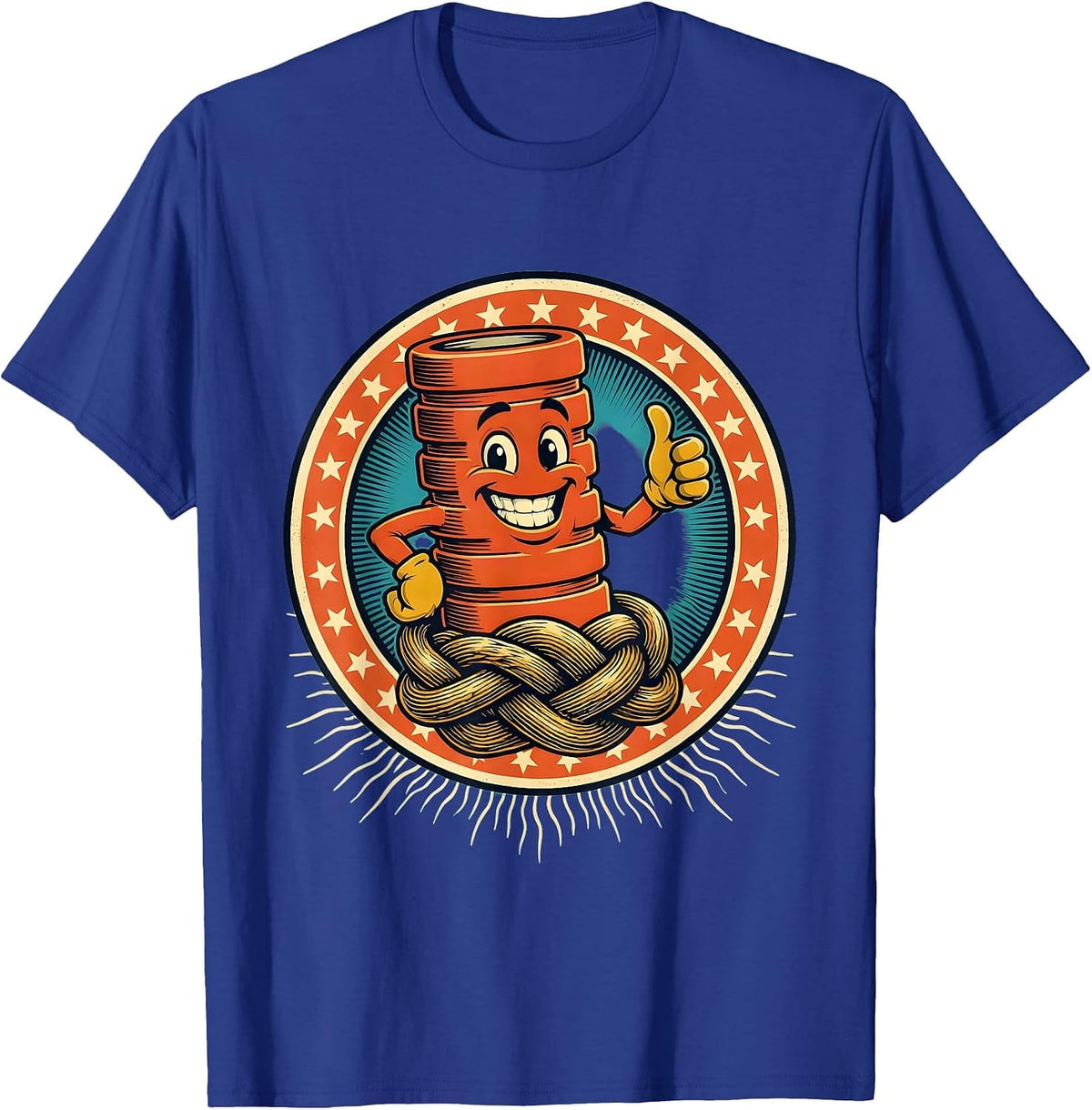 Men's Foam Roller Tension Knot Physical Therapy Graphic T-Shirt - Royal Blue