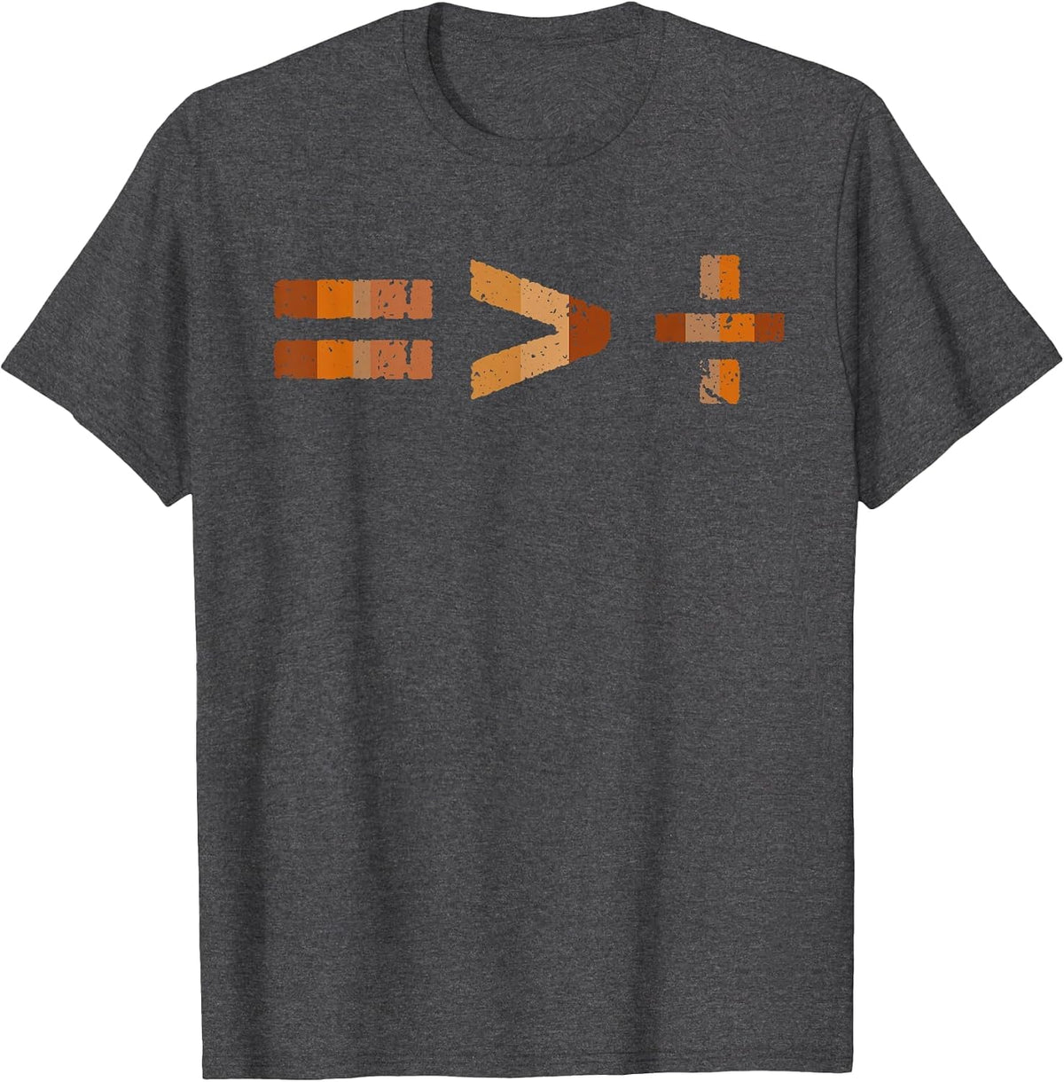 Equality is Greater Than Division Black History Month Math T-Shirt - Dark Heather Grey