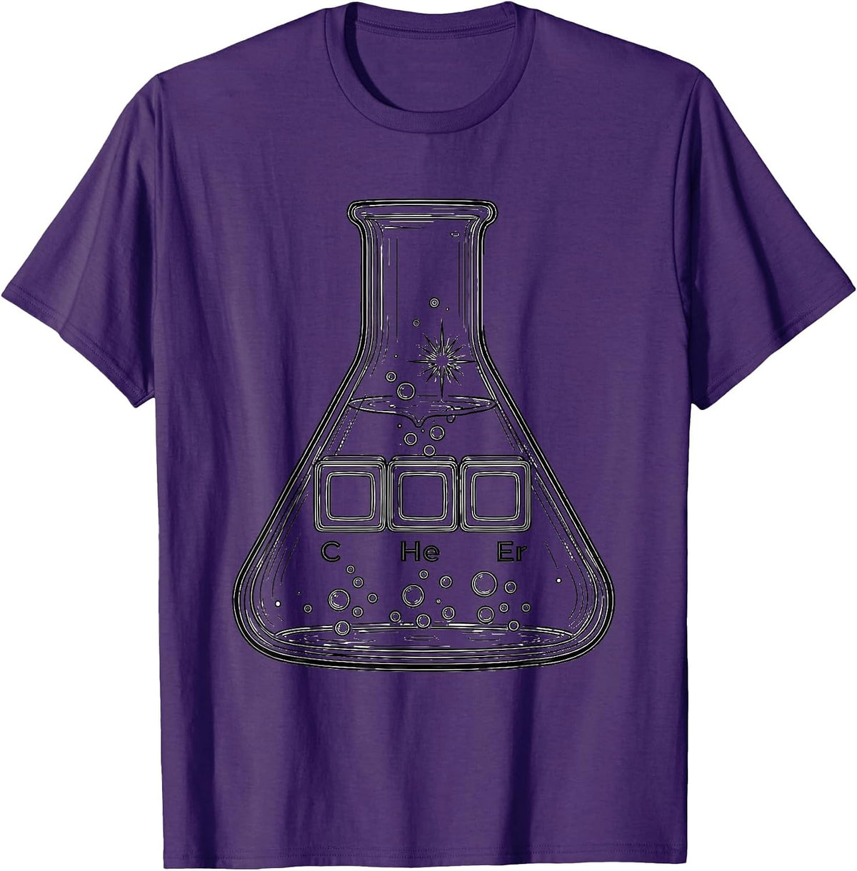 C He Er Line Art Chemistry Humor Science Nerd Gift T-Shirt - Purple
