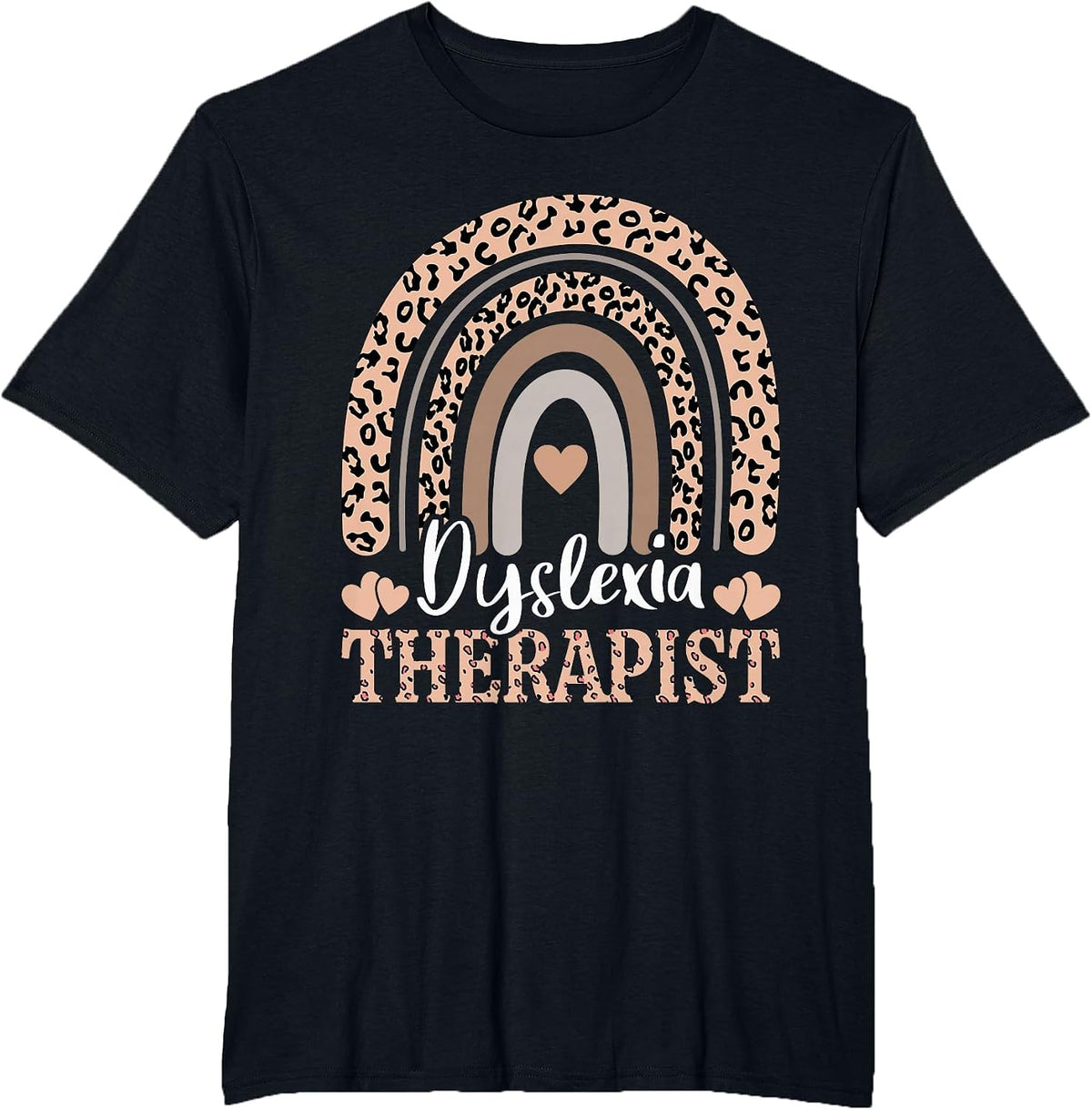 Dyslexia Teacher Therapist Rainbow Back to School Cute T-Shirt - Black