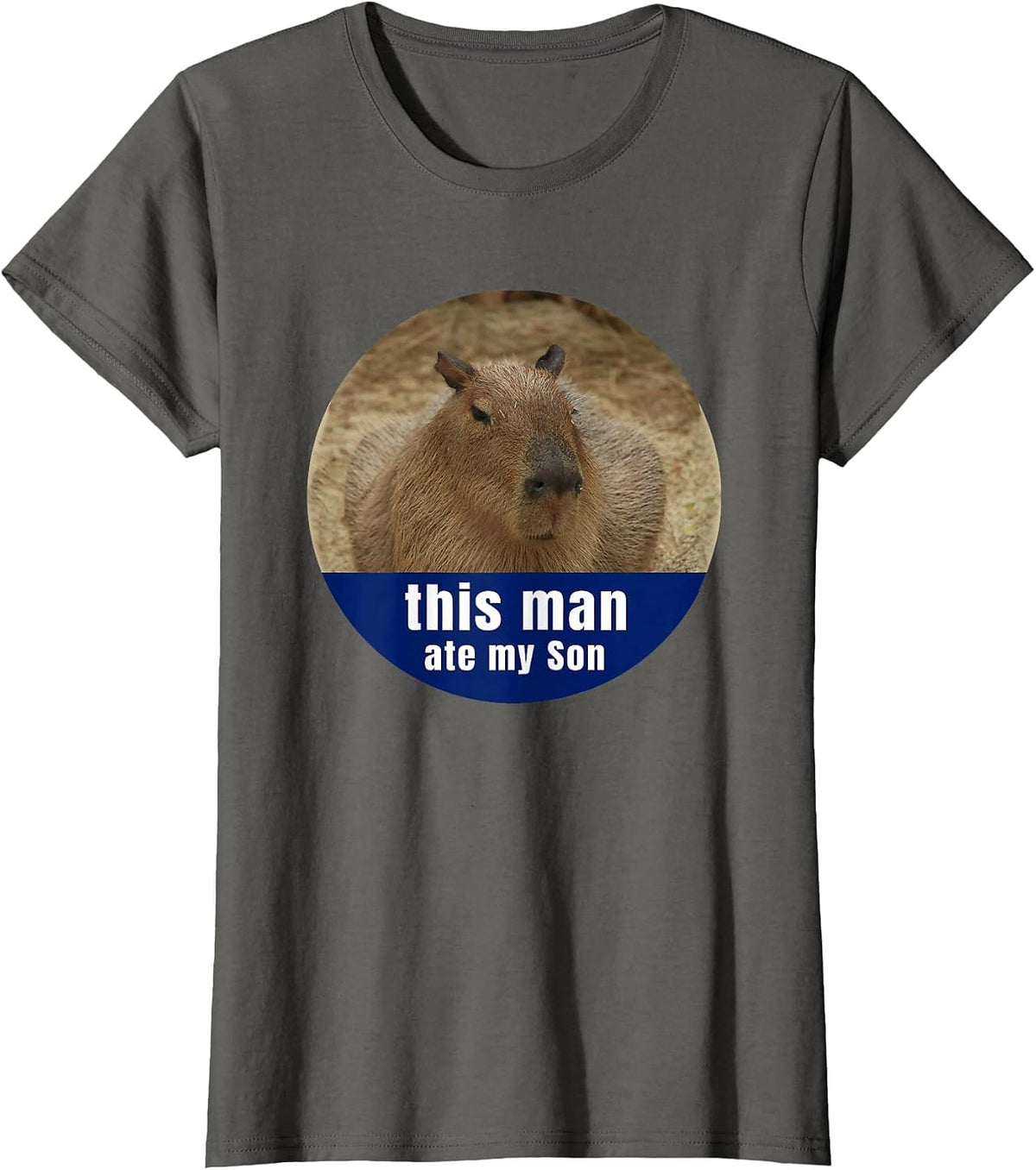 This Man Ate My Son Funny Capybara Gift T-Shirt - Asphalt Grey