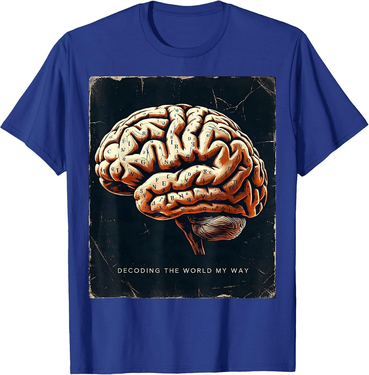 Men's Decoding the World My Way Dyslexia Awareness T-Shirt - Royal Blue