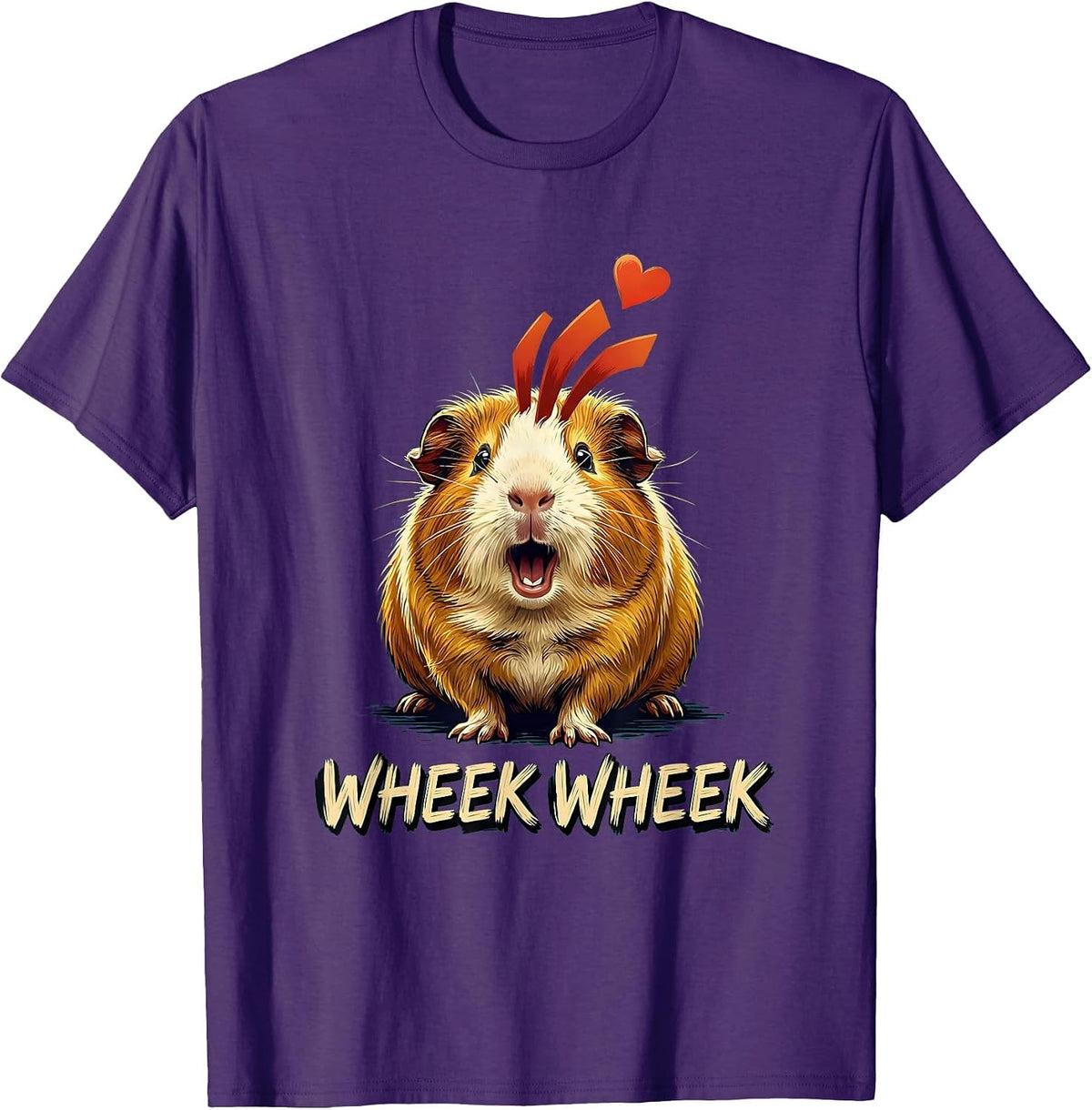 Heavy Tailless Guinea Pig Cute Animal Lover Humor T-Shirt - Purple