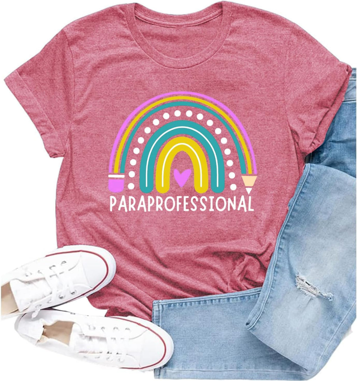 Womens Paraprofessional Shirts para Teacher SPED Paraeducator Tee - Pink