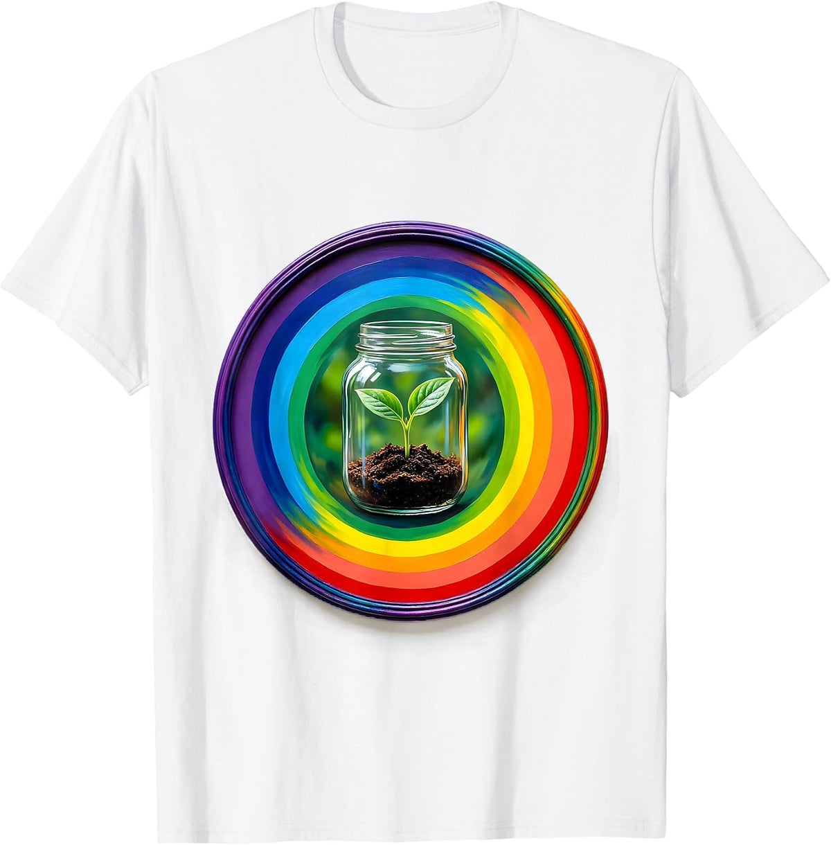 Autism Awareness Seedling in Glowing Jar Design T-Shirt - White