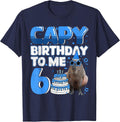 6 Years Capy Birthday to me Capybara 6th Birthday T-Shirt - Navy Blue