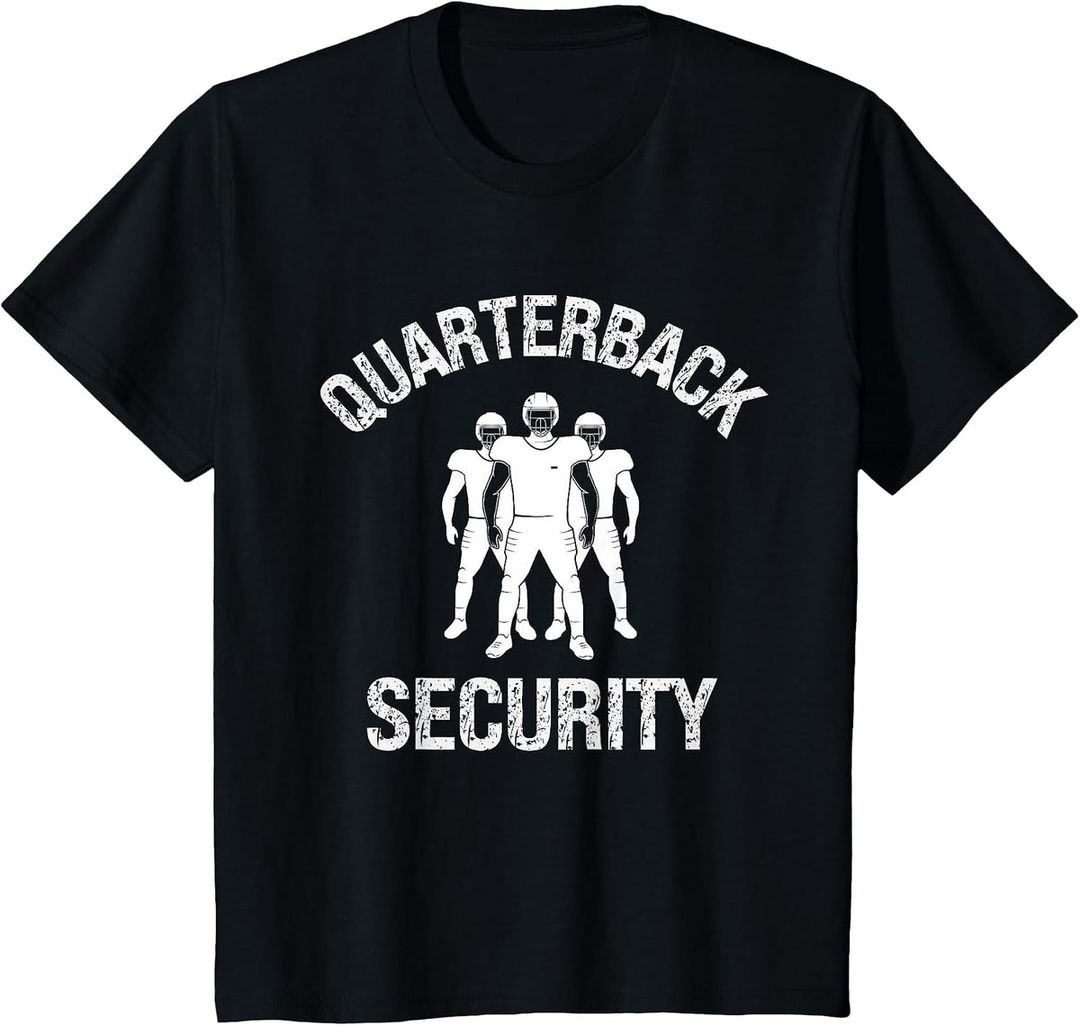 Funny Offensive Lineman Quarterback Security O Line Football T-Shirt - Black