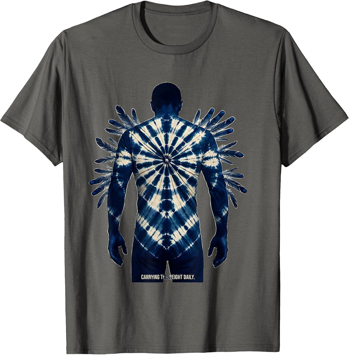 Carrying the Weight Daily Anxiety Awareness Design T-Shirt - Asphalt Grey