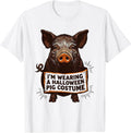Men's I’m Wearing A Halloween Pig Costume Funny Pig Lover T-Shirt - White