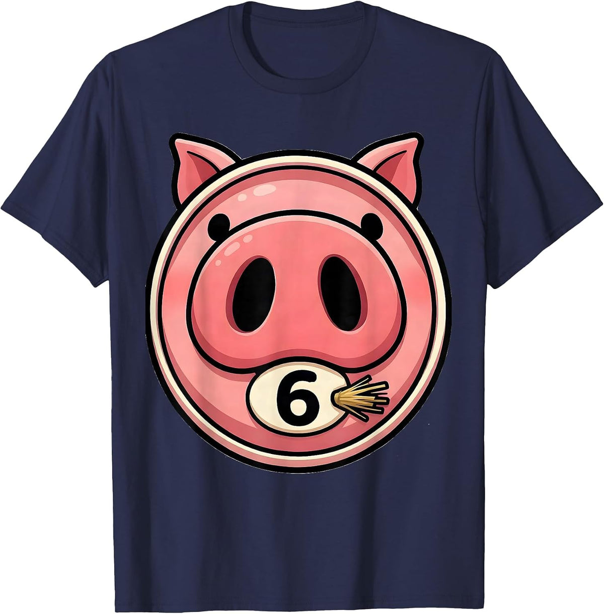 6 Funny Pig Lover Halloween Costume Humor Novelty T-Shirt - Navy Blue