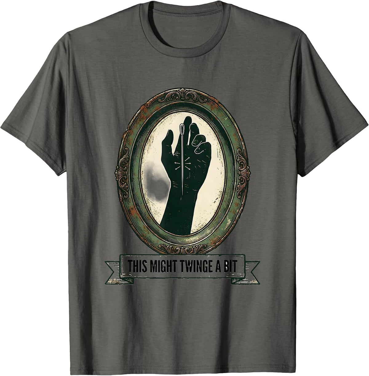 Men's This Might Twinge A Bit Vintage Chiropractor Physical T-Shirt - Asphalt Grey