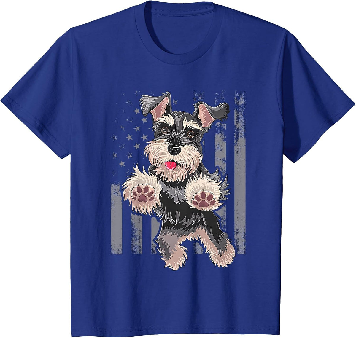 Miniature Schnauzer Dog Art Miniature Schnauzer T-Shirt - Royal Blue