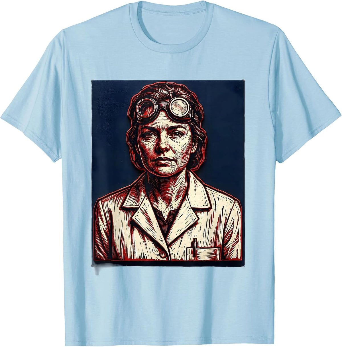 Labor Day Lab Coat Scientist Illustration T-Shirt, Men, Baby Blue, Small - As Pictured
