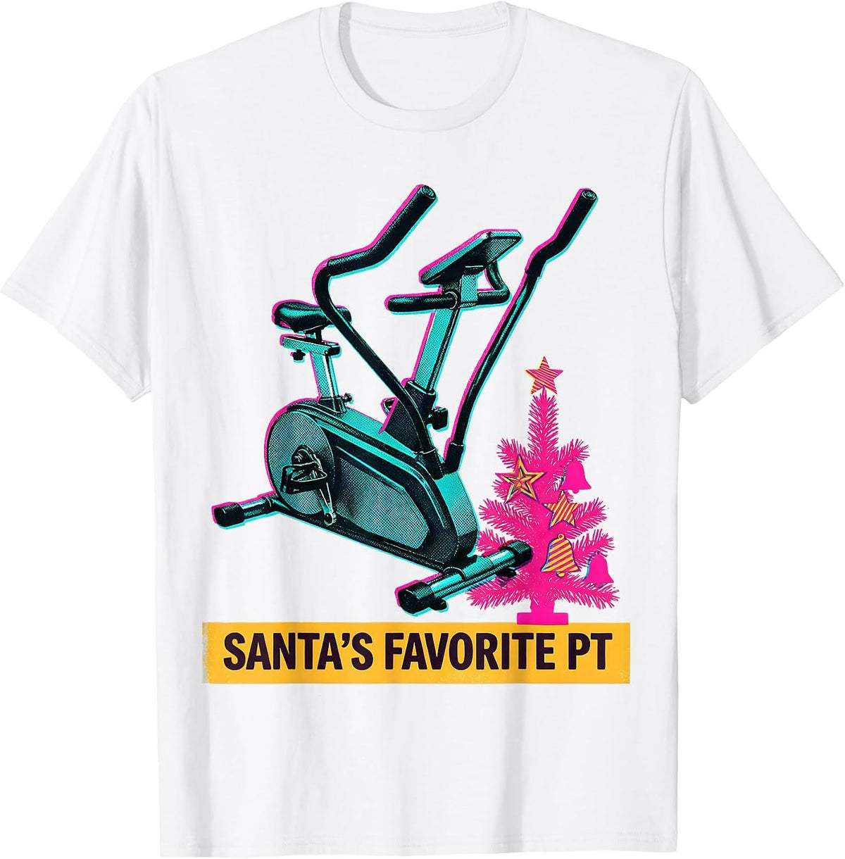 Men's Santa's Favorite PT Funny Physical Therapist Christmas Rehab T-Shirt - White