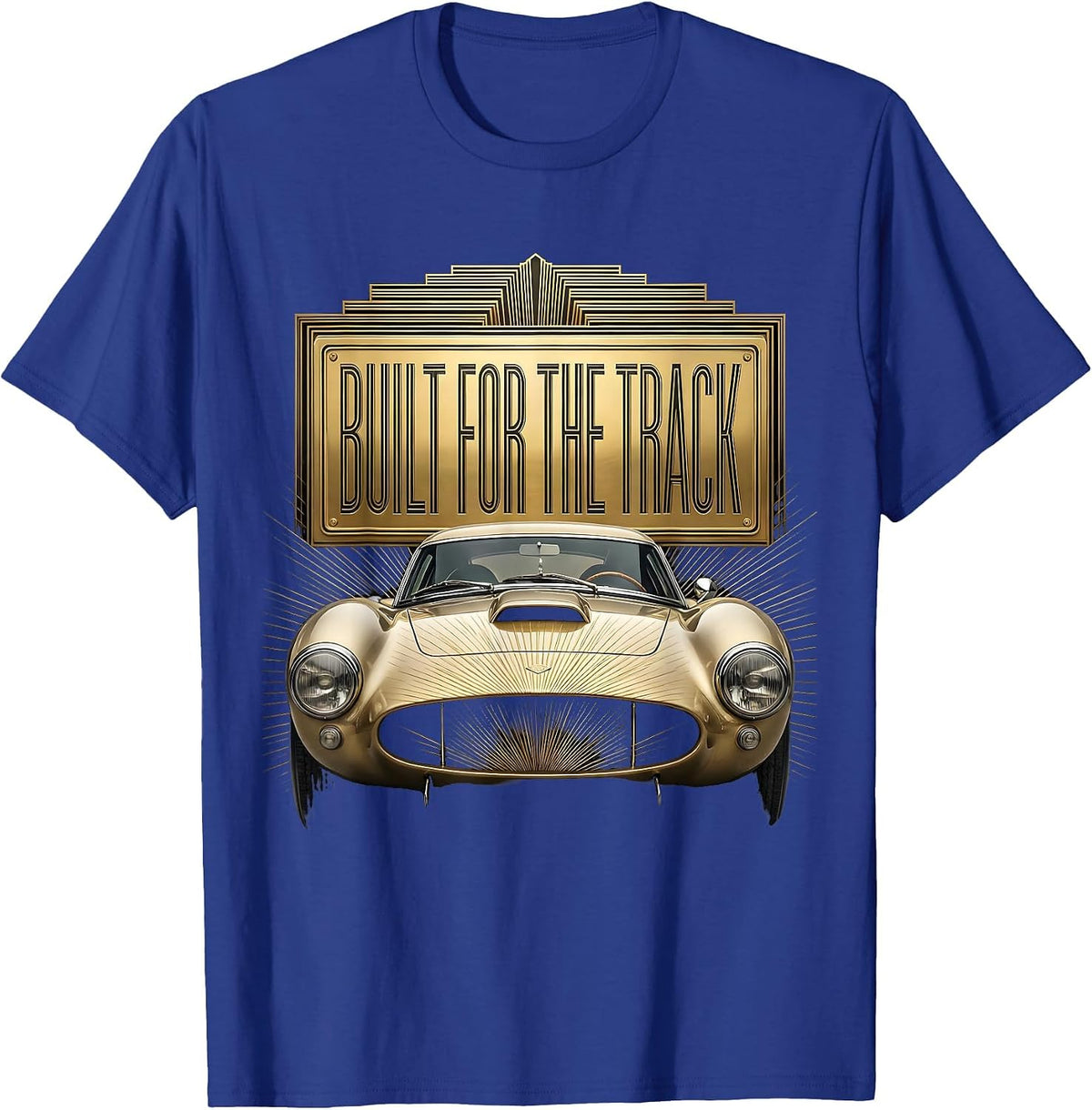Built for the Track Racing Graphic Design T-Shirt - Royal Blue