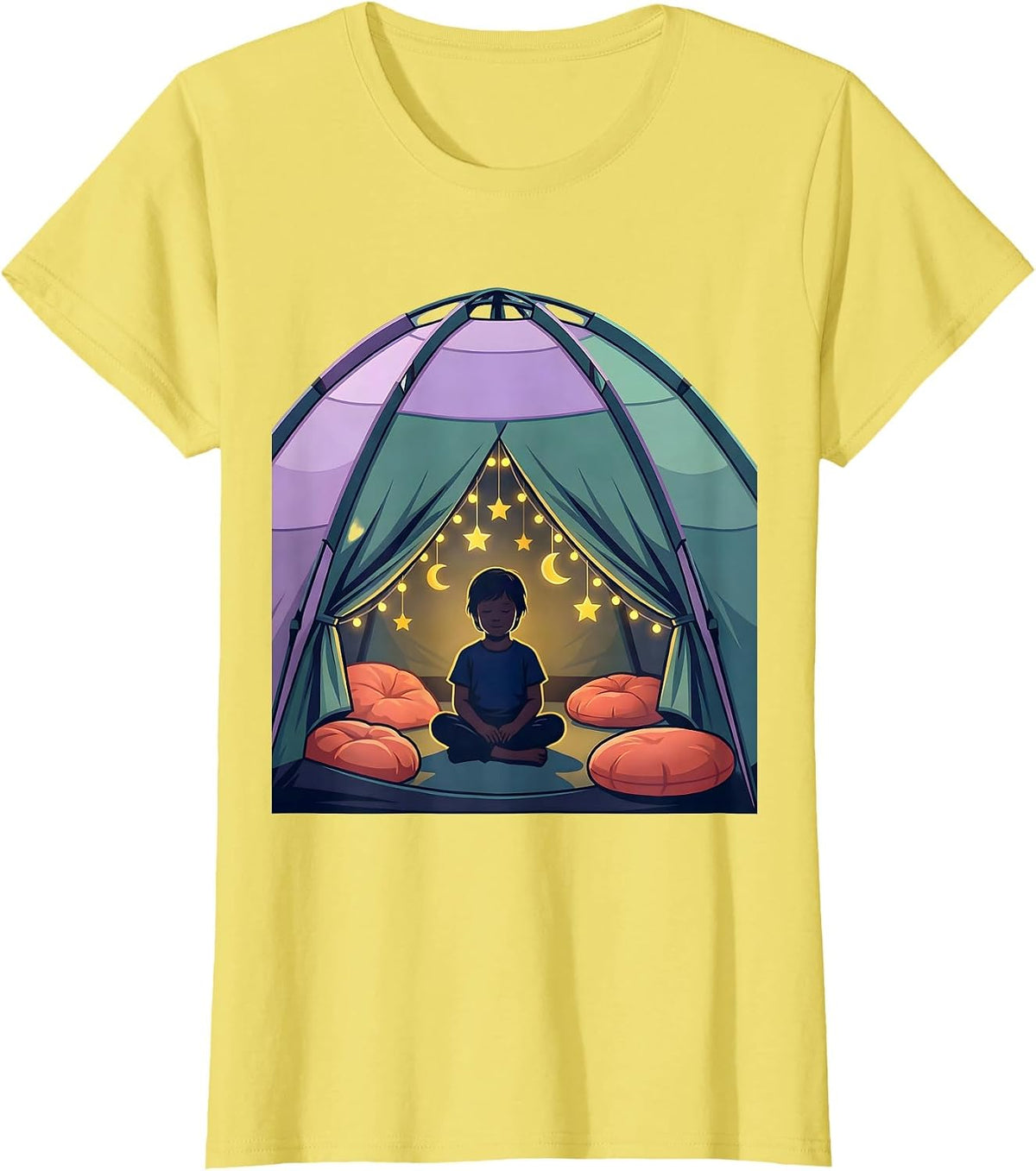 Calm Child in Cozy Sensory Tent ABA Design T-Shirt - Lemon Yellow