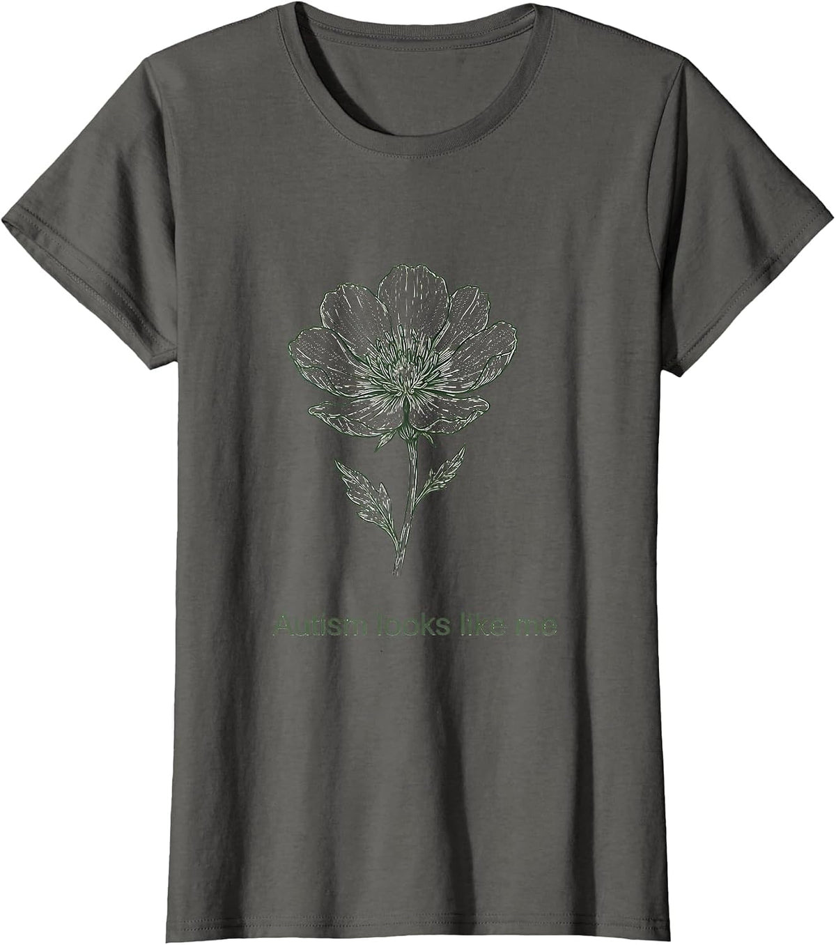 Women's Autism Looks Like Me Awareness Design T-Shirt - Asphalt Grey