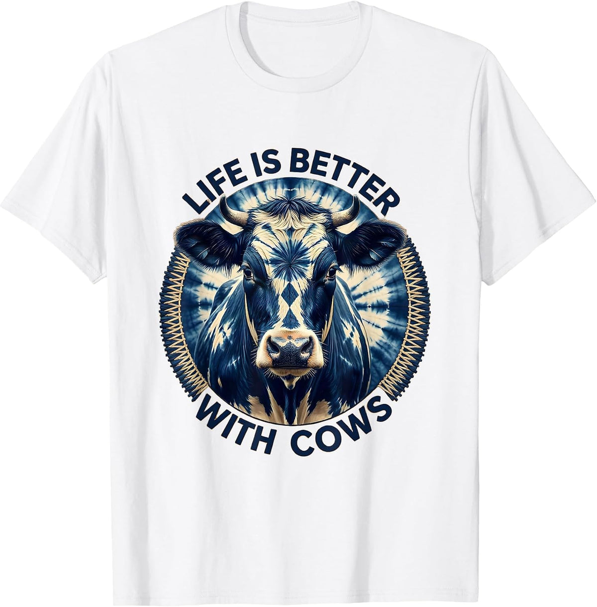 Men's Life Is Better With Cows Farmlife Design T-Shirt - White