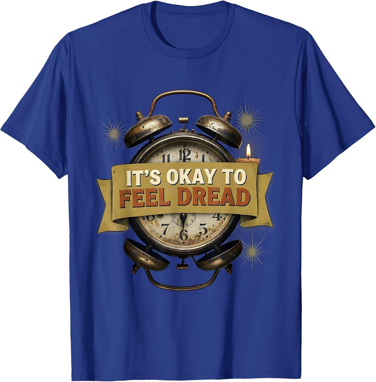 Men's It's Okay To Feel Dread Vintage Mental Health Awareness T-Shirt - Royal Blue