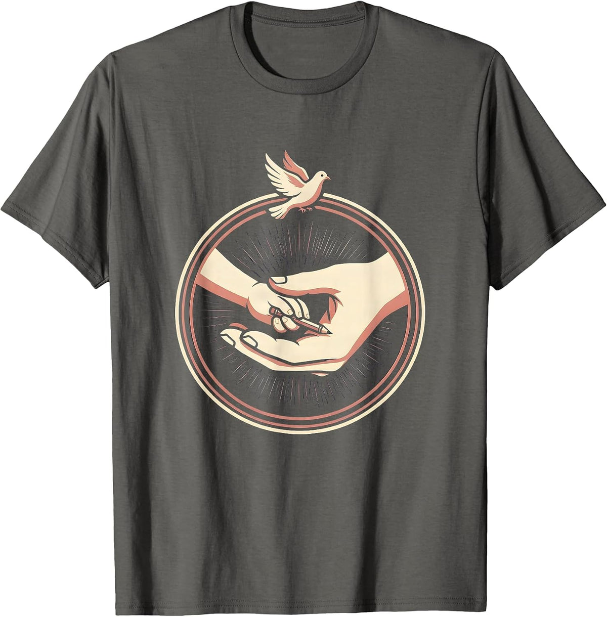 Men's Special Education Teacher Guiding Hand Graphic T-Shirt - Asphalt Grey