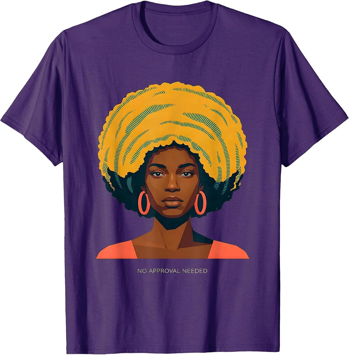 Men's No Approval Needed Empowering Black Women Afro Pride T-Shirt - Purple