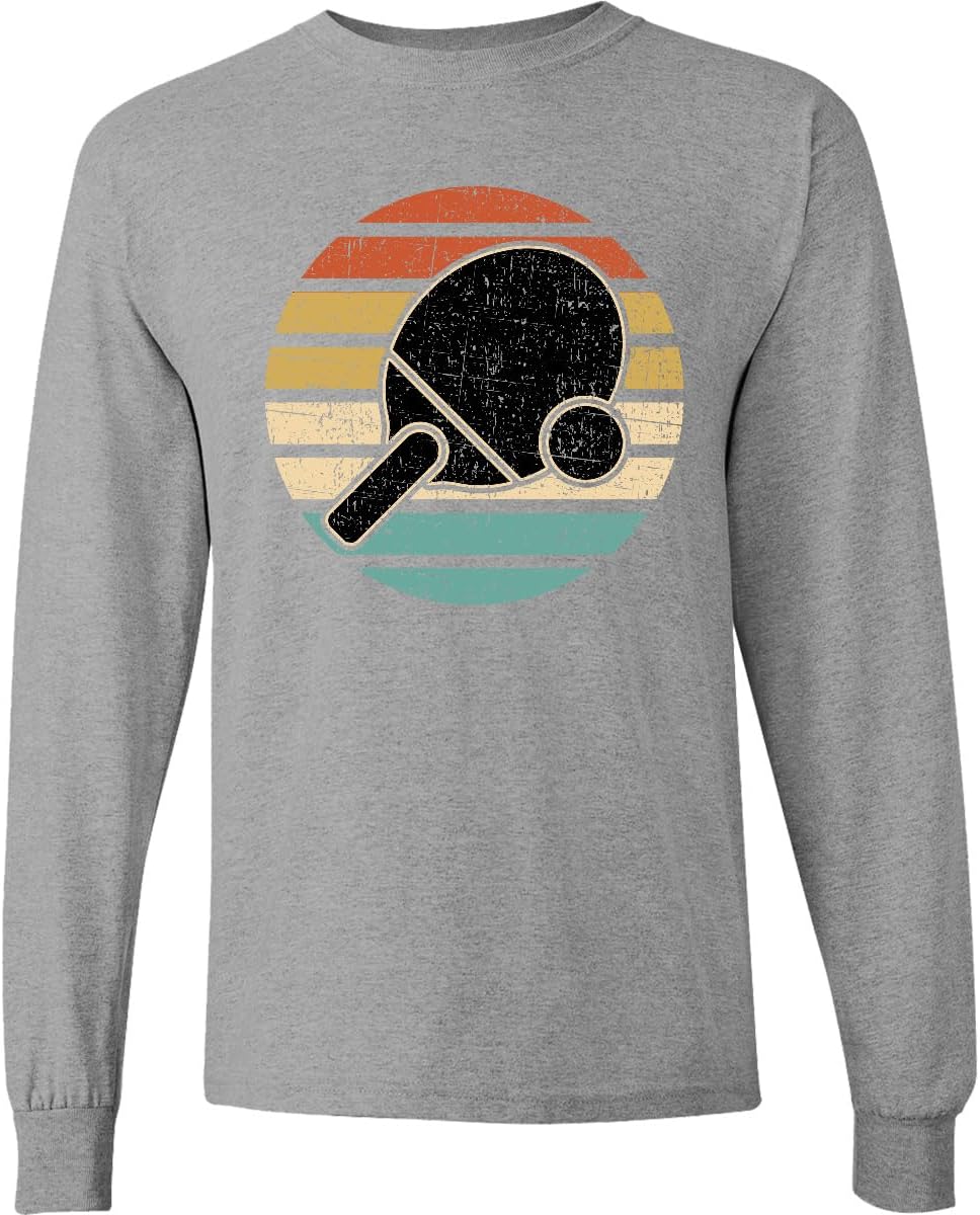 inktastic Table Tennis Ping Pong Adult Long Sleeve T-Shirt - 0060 Heather Grey