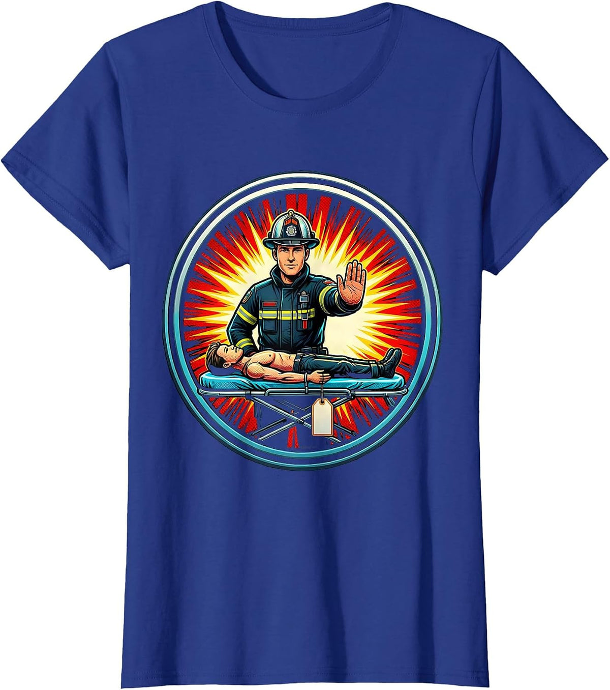 Women's Paramedic Training Mannequin Pop Art EMS Gift T-Shirt - Royal Blue