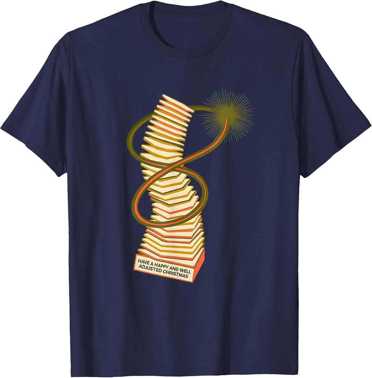 Men's Have A Happy And Well Adjusted Christmas Funny Chiropractor T-Shirt - Navy Blue